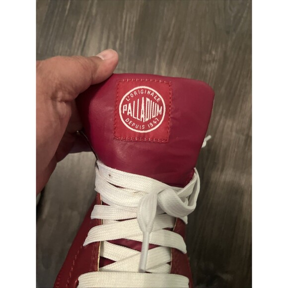 Palladium Men’s Red Burgundy Lugged Sneakers High Top Canvas Shoes Size 11 M - Picture 11 of 12